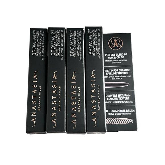 4x Anastasia Beverly Hills Brow Wiz Skinny Brow Pencil EBONY - 0.03g Travel Size - Picture 1 of 7